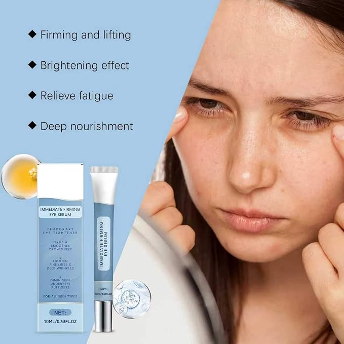 Instant Firming Eye Serum - Anti-Aging Formula, Reduces Under-Eye Bags, Wrinkles, Dark Circles, Fine Lines & Crow'S Feet(10ml)