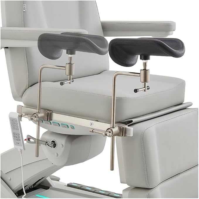 Dir Medical Spa Chair 4-Motor Electric Medical Examination Room Table with Stirrups Spa Beauty Bed Esthetician Chair Facial Bed with Position Memory Function Geneva