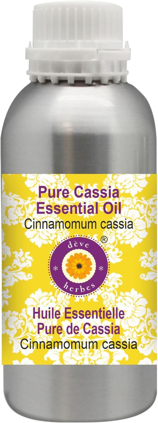 Deve Herbes Pure Cassia Essential Oil (Cinnamomum Cassia) Steam Distilled 1250ml (42 oz)