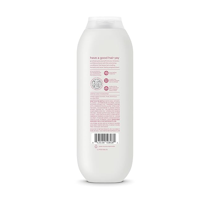 Method Volumizing Conditioner, Pure Peace with Rose, Peony, and Pink Sea Salt Scent Notes, Paraben and Sulfate Free, 13.5 oz (Pack of 1)