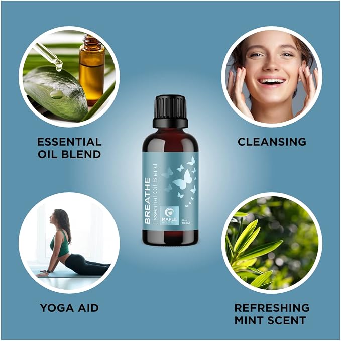 Breathe and Defend Essential Oils Set - Purifying Essential Oil Blends for Diffuser Aromatherapy and Baths - Relaxing Essential Oils for Diffusers for Home