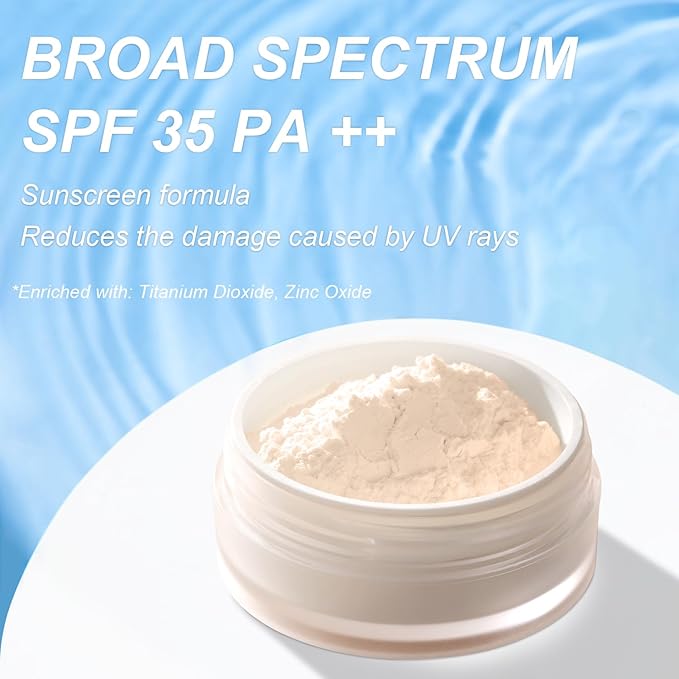 Mineral Setting Powder, SPF 35, Talc-Free Lightweight Loose Powder for a Smooth & Matte Finish - Oil Free, Skin-improving Mineral Blurring Finishing Powder (#01 Translucent Setting Makeup)