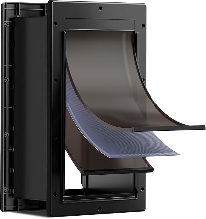 Plastic 3-Flap Dog Door for Wall, Large Doggy Door for Pets Up to 100 LB