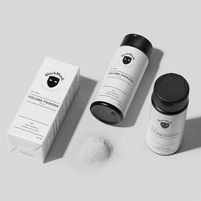 BlackMask Texture Powder for Men, Easy to Apply - Instantly Adds Texture & Volume, All-Natural Ingredients, Strong Hold, Hair Powder for Men (Pack of 3)