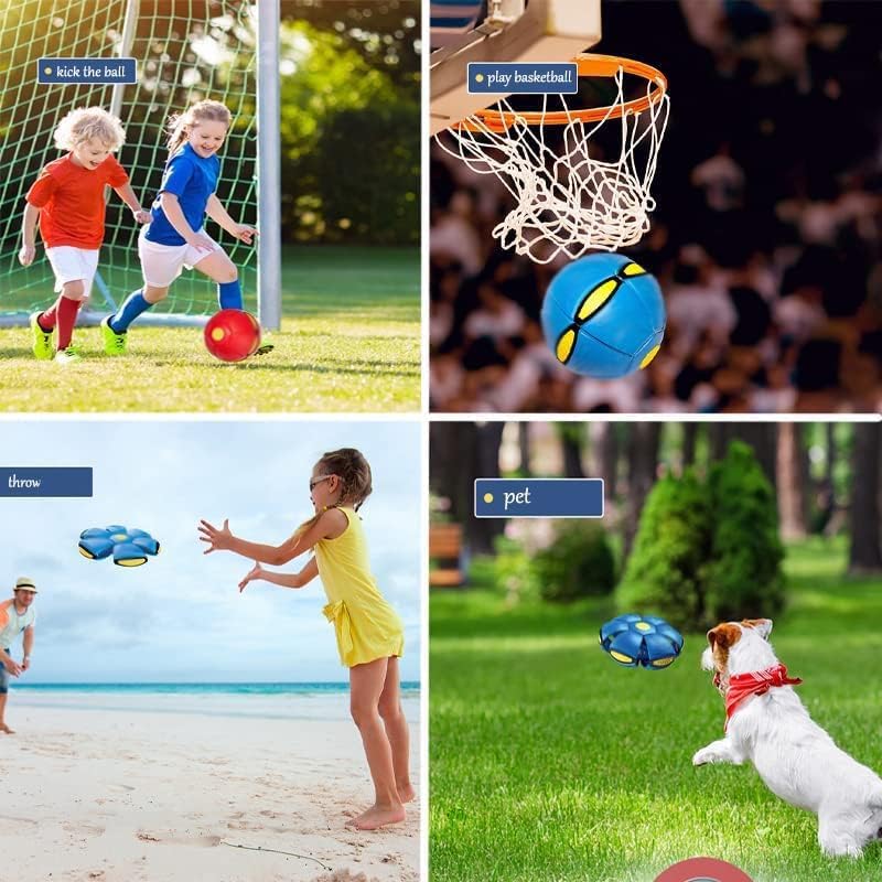 UFO Magic Balls 3-Light, Portable Flying Saucer Ball Dog Toy for Outdoor
