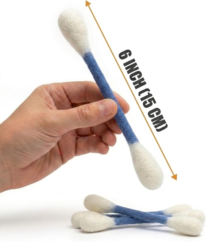 Glaciart One Swabs Cat Toys with Catnip - 6 Pk | Durable for Chew, Cute Cat Toys Interactive Kitty for Boredom, Exercise, & Play | Filled w/Organic Catnip for Anxiety & as Digestive Aid | Gift Idea