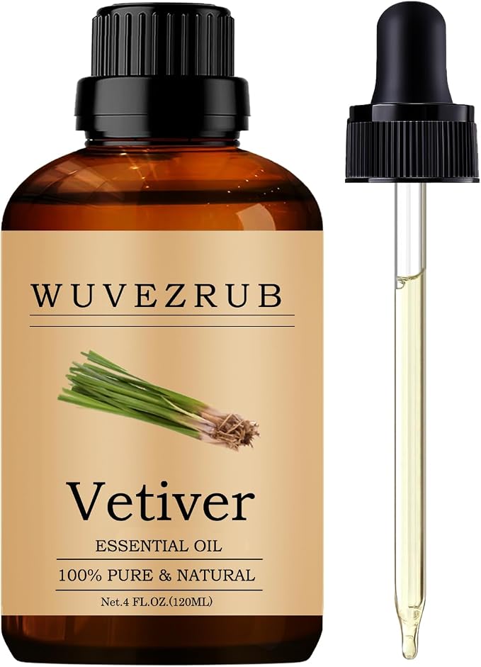 Vetiver Essential Oil, 120ML Pure and Natural for Aromatherapy Diffuser - 4 Fl Oz