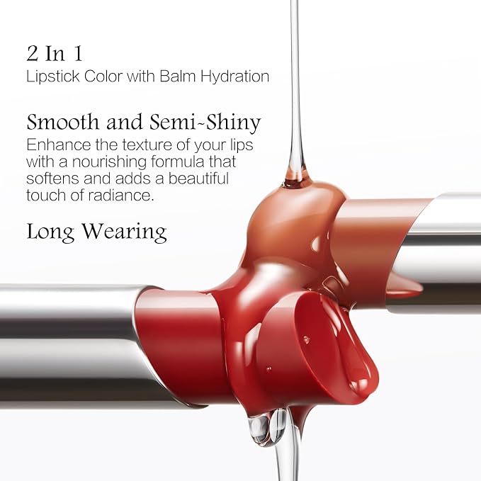 CARSLAN Essence Lipstick, Moisturizing, Plumping, Shiny Lip Color, Non Sticky Lipstick with Vitamin E, Sooth, Soften Lip, J304