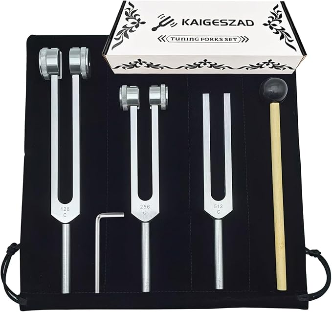 Tuning Forks Set(128Hz,256Hz,512Hz) Medical-Grade Weighted & Unweighted Tuning Fork for Healing Chakra/Sound Therapy/Yoga and Meditation Frequency Healing Devices Good Gift for Women
