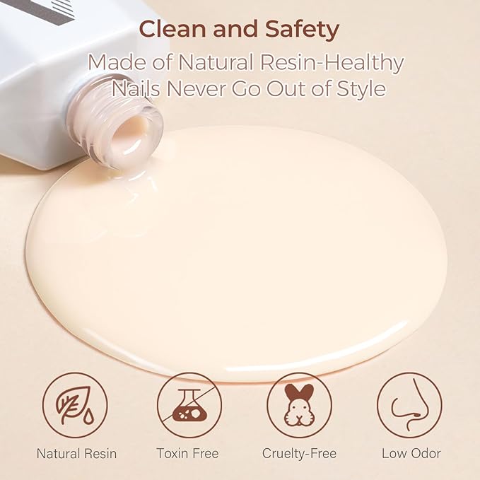 AILLSA Off White Gel Nail Polish Nude White Jelly Gels Nail Polish Light Color Translucent Soak Off U V Polish Beige Natural Gel Polish for Nail Art Manicure DIY at Home 0.51 Fl Oz /GB47