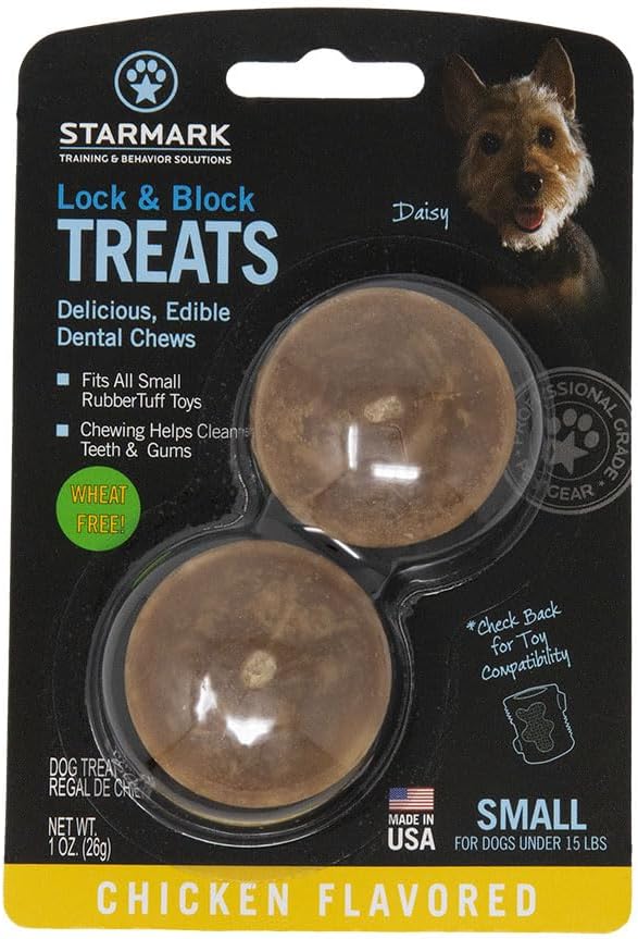 Starmark Lock & Block Chicken Dog Treat Small (Pack of 4)