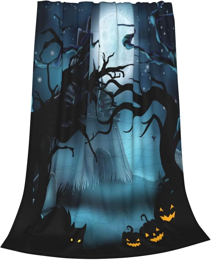 Cute Halloween Blankets for Kids/Teens/Women/Men/Adults, Spooky Blanket for Boy/Girls/Toddler, Fall Throw Blanket for Couch 50"x 60"
