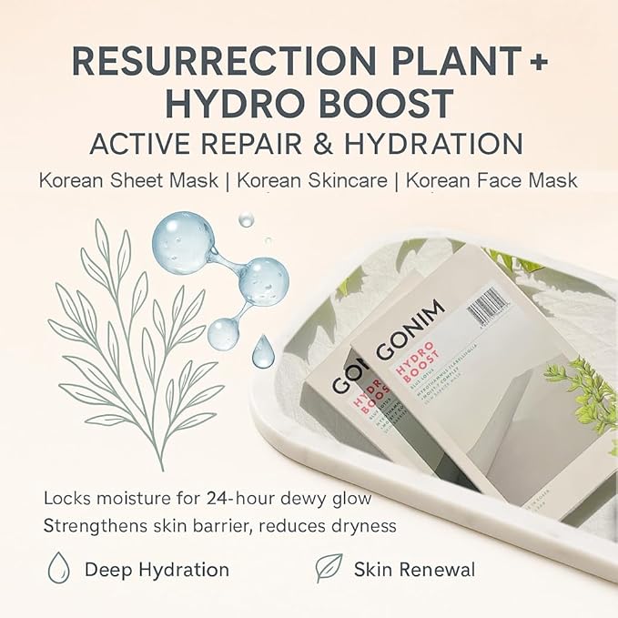 GONIM Face Mask Korean Skin Care with Hyaluronic Acid Serum, Vitamin C, Collagen Activation-Face Masks Skincare Hydration, Anti Aging & Moisturizing Sheet Mask for All Skin Korean Face Mask 30mlx10pcs