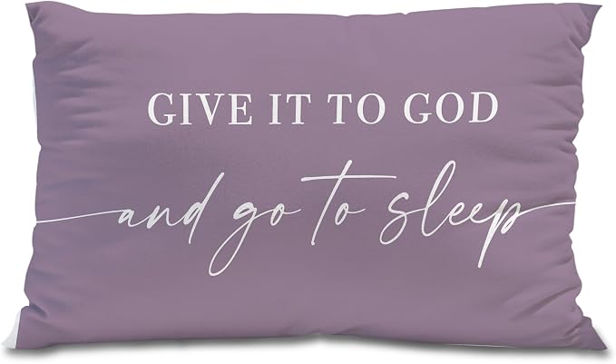 Give It to God and Go to Sleep, Decorative Pillows Cover for Bed, Throw Pillows Cover for Bed, 12x20 Inch Pillow Case, Decorative Bed Pillows Cover for Bedroom(12x20, Medium Grey)