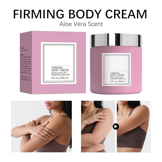 New Champagne Moisturizing Firming Body Creme for Hydrating, Skin Moisturizer Tightens, Hydrates Dry Skin on Arms, Legs, Belly & Neck - Day and Night - 1 Pack (Aloe Vera, 8 Fl Oz/236 ML)