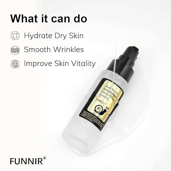Snail Mucin Serum 96% 200ml, Hydrating Serum for Face with Snail Secretion Filtrate for Dull Skin, Skin care products for All Skin Types