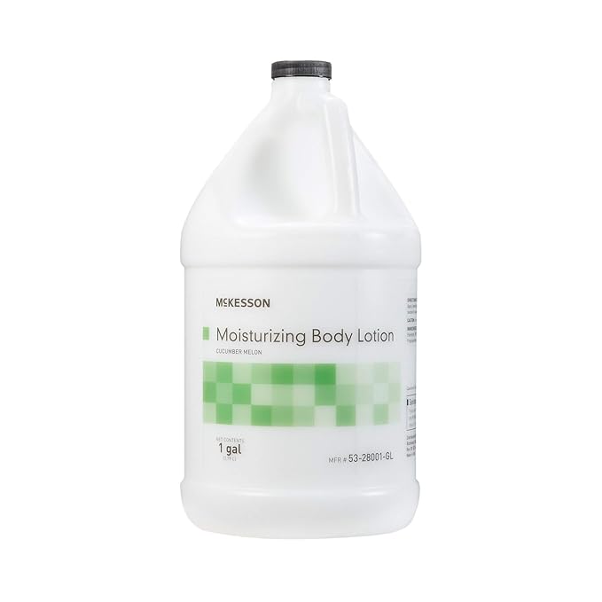 McKesson Moisturizing Hand and Body Lotion, 1 Gallon [Pack of 4] Bulk, Refill, For Dry, Crack, Sensitive Skin, Cucumber Melon Scent