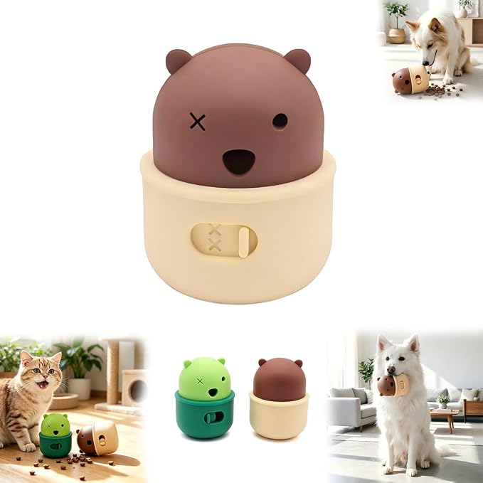 Dog Treat Dispenser Toy，Durable Silicone, wear-Resistant and bite-Resistant. Interactive Puzzle Toy for Dogs and Cats