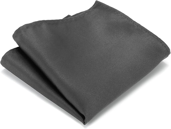 Black Tie Set in Gift Box Mens Solid Color 3.15" (8CM) Black Necktie and Pocket Square Set