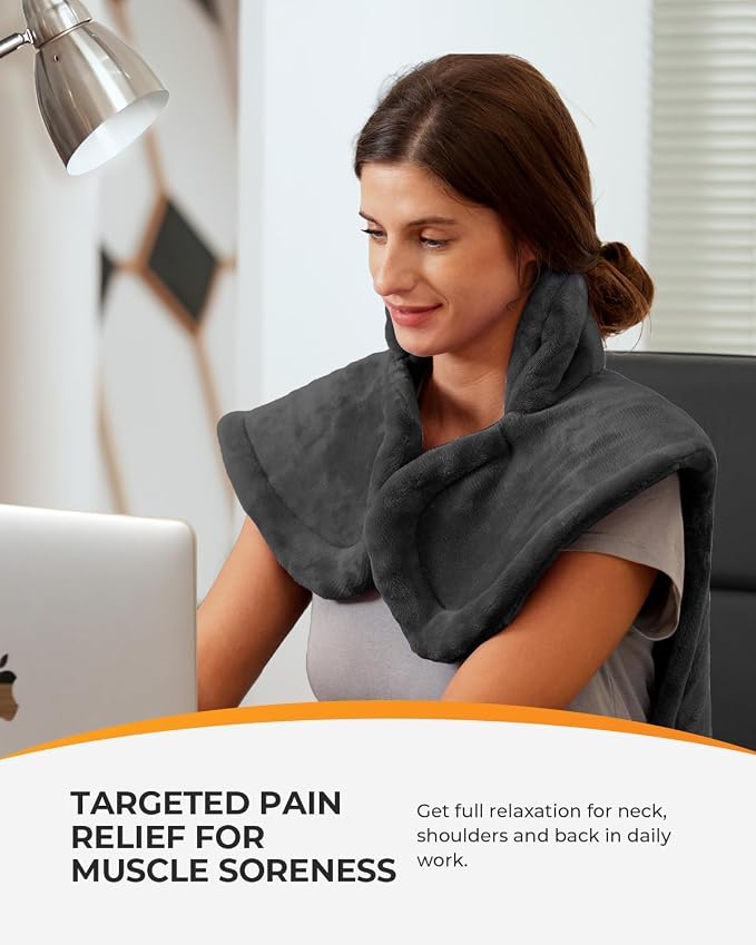 CooCoCo Heating Pad for Back Pain Relief, Fathers Day Birthday Gifts for Mom Dad Women Men Her Him, FSA Eligible, Neck and Shoulder Electric Heat Pad, Fast Heating, 24"x33", ETL Certified, Gray