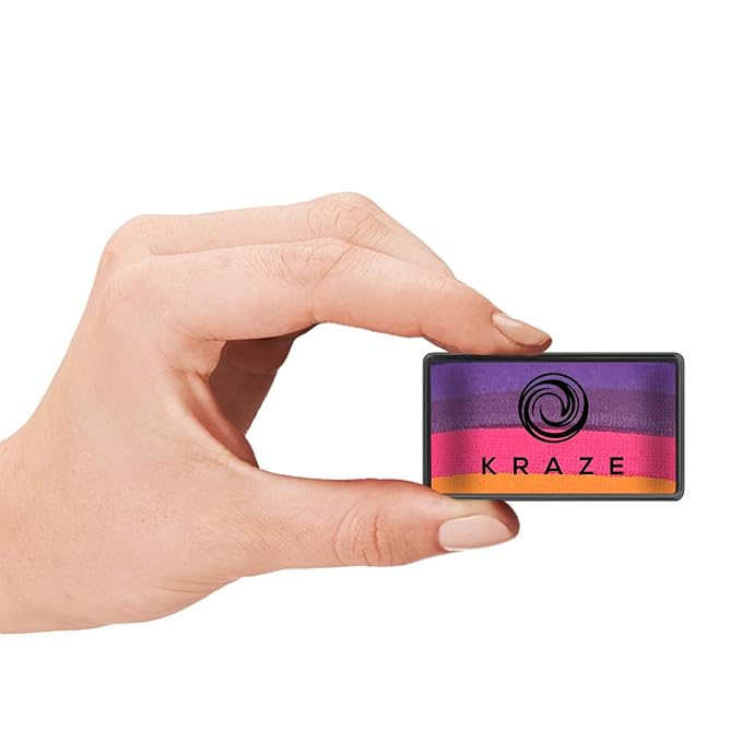 Kraze FX Dome Stroke - Cheer (25 gm), Professional 1-Stroke Split Cake, Hypoallergenic, Non-Toxic, Water Activated Face & Body Painting Makeup Supplies for Sensitive Skin, Kid Safe, Adults