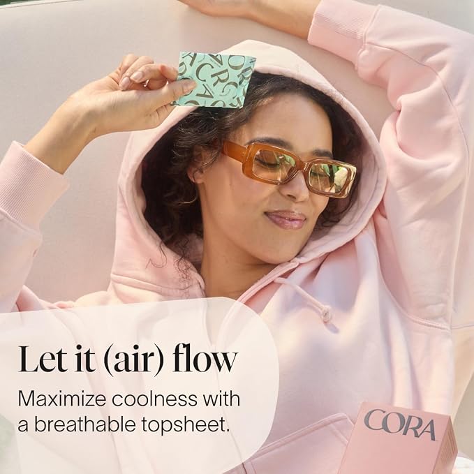 Cora 100% Organic Cotton Topsheet Period Liners (72 Long Period Liners)