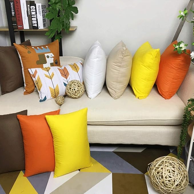 Thmyo 4-Pack 100% Cotton Comfortable Solid Decorative Throw Pillow Case, Square Cushion Cover Pillowcase Sublimation Blank Pillow Covers Valentines Day DIY Throw Pillowcase(18x18inch/45x45cm,White)
