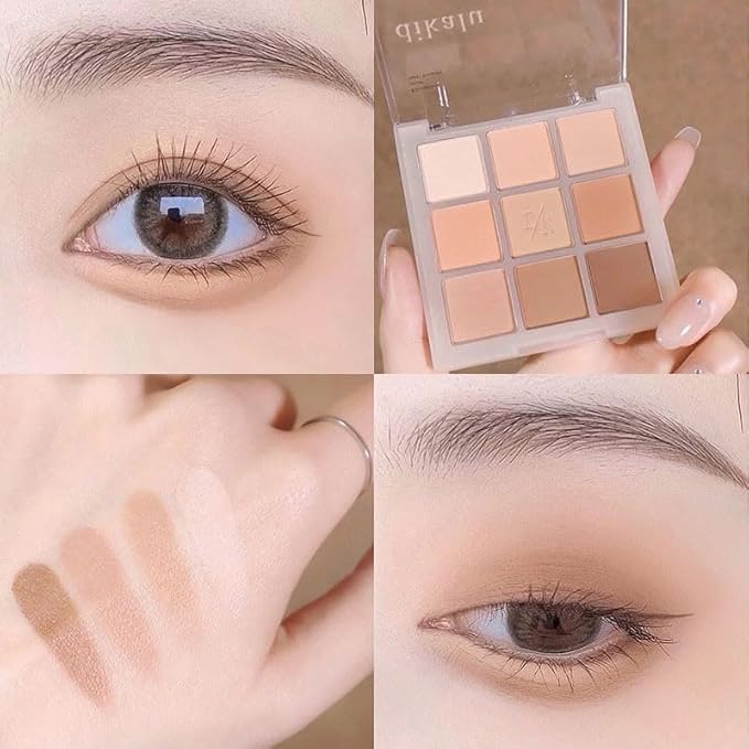Kayswang 9 Colors Glitter Eyeshadow Makeup Palette, Eye Shadow Powder，Matte High Pigmented Colorful,Creamy Texture, Long LastingEyeshadow Powder Cosmetics,Natural Waterproof (07#)