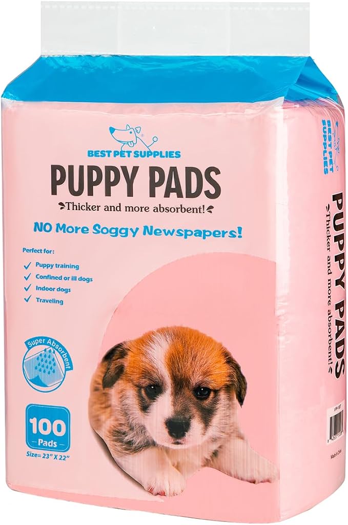 Best Pet Supplies Dog Training Puppy Pee Pads - Pink, 100 Count | 22.5x22" Potty Pads, Super Absorbent, Disposable, Leakproof, Keeps Floors Protected & Paws Dry, For Indoor Dogs, Odor Control