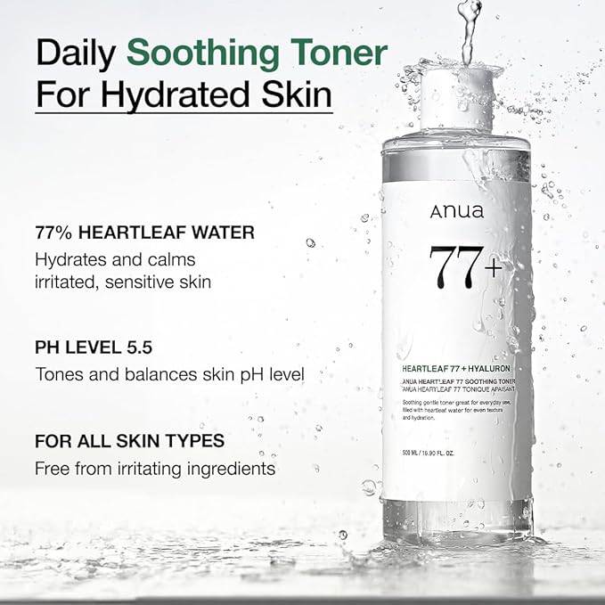 Anua Heartleaf Cleansing Oil & Deep Cleansing Foam & Soothing Toner, Pore Control, Gentle Korean Skincare