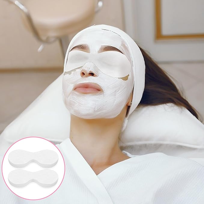Psyqtsuary Disposable Non Woven Eye Care, 200 Sheets Eye Mask Paper Disposable Sheets Eye Covers Cotton Cosmetic Facial Eye Covers Skincare Spa Paper, DIY Clear Beauty Sheets for Makeup Beauty Tools