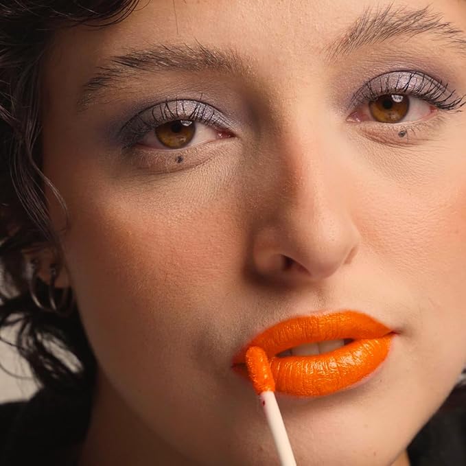 UNICORN SNOT Liquid Metal Lip Paint | Intense Pigment, Non-drying, Metallic Lip Color Makeup for Holiday, Stocking Stuffers, Christmas Gift | Vegan & Cruelty-free Lip Makeup - BLAZE (Sunset Orange)