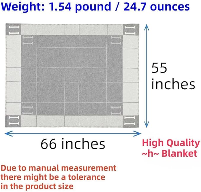 Fcteap h Blanket Soft Throw Blanket Faux Fleece Cashmere Plaid Warm Shawl Thick Knitted Plush Cozy Comfy for Women Throw Blanket for Sofa Couch Bed Queen King Size 55x66 in (Light Grey)