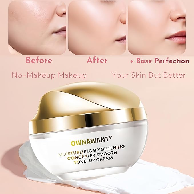 crema de maquillaje, Moisturizer brightening concealer smooth, tone up cream (2PCS)