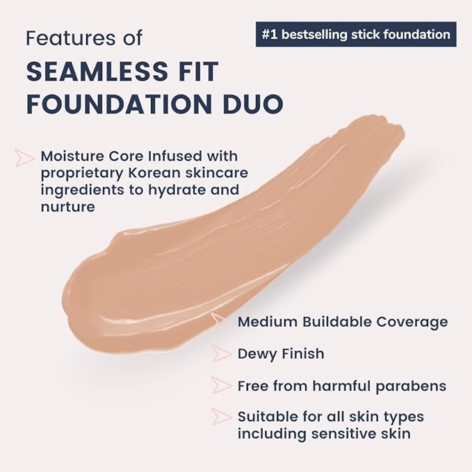 SIIA Cosmetics Seamless Fit Foundation Duo in SC03 Light Tan