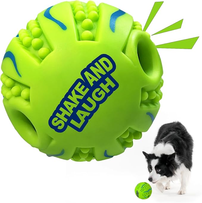 Spiky Interactive Dog Toys Ball, Wave, L, 3.94 in (10 cm) | Shaking with Gibbering Sound, Training, Teeth Cleaning, Herding