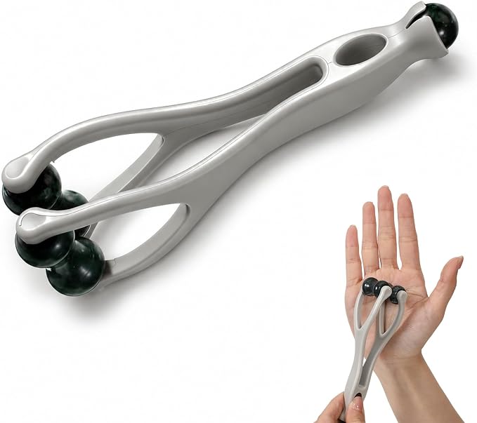 YUXIANLB 2-in-1 Jade Finger Massager Roller, Fatigue Pain Relief Tool | therapy arthritis circulation, manual massage, hand massage roller, stone thumb massager, for seniors, men, women hand