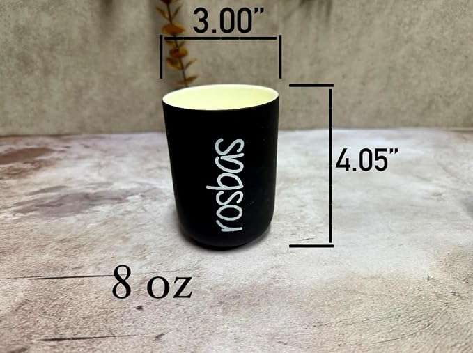 rosbas Unscented Soy Wax Candle - 8 oz in Ceramic Jar - Boxed - Clean Burning and Fragrance Free - Black - Made in USA