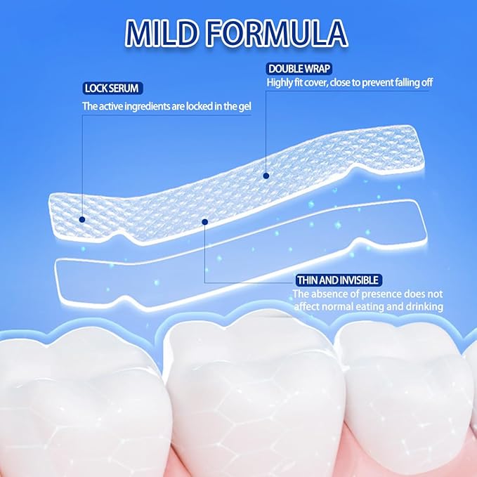 9D Sensitive Teeth Whitening Strips- Professional Enamel-Safe Formula, Fast Stain Removal for Coffee Drinkers & Smokers, Sensitivity-Free Whitening Kit-42Pairs (84Strips)