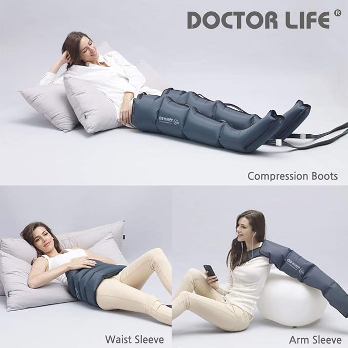 DOCTOR LIFE Full Body Recovery System (FSA HSA Approved), Sequential Air Compression Device, Foot and Leg Recovery Boots, Arm and Waist, Improved Blood Circulation and Fast Recovery (SP-1000, XL)