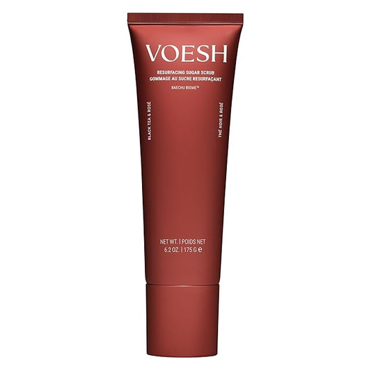 VOESH Resurfacing Sugar Scrub - Black Tea & Rose, Sugar Body Scrub, K-Beauty Korean Skincare for the Body