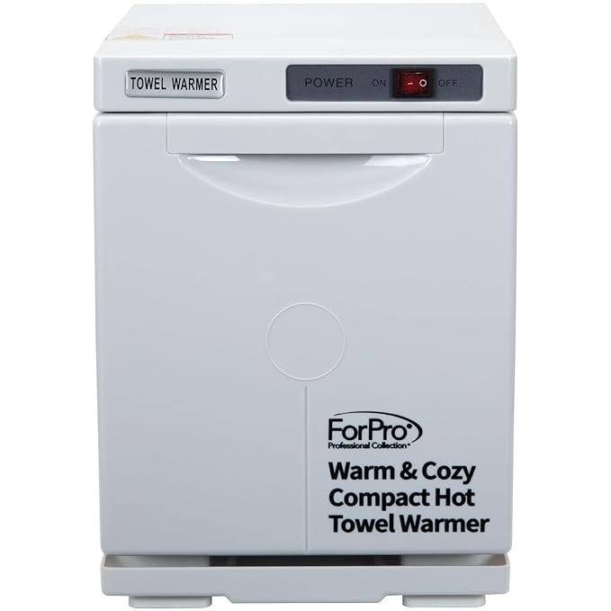 ForPro Warm & Cozy Hot Towel Warmer, Compact 5L Capacity Cabinet, Stainless Steel Rack, White