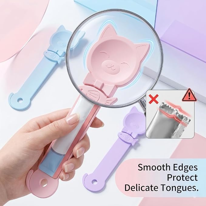 3Pack Lickable Cat Treat Squeezer Spoon Dispenser Feeder, Puree