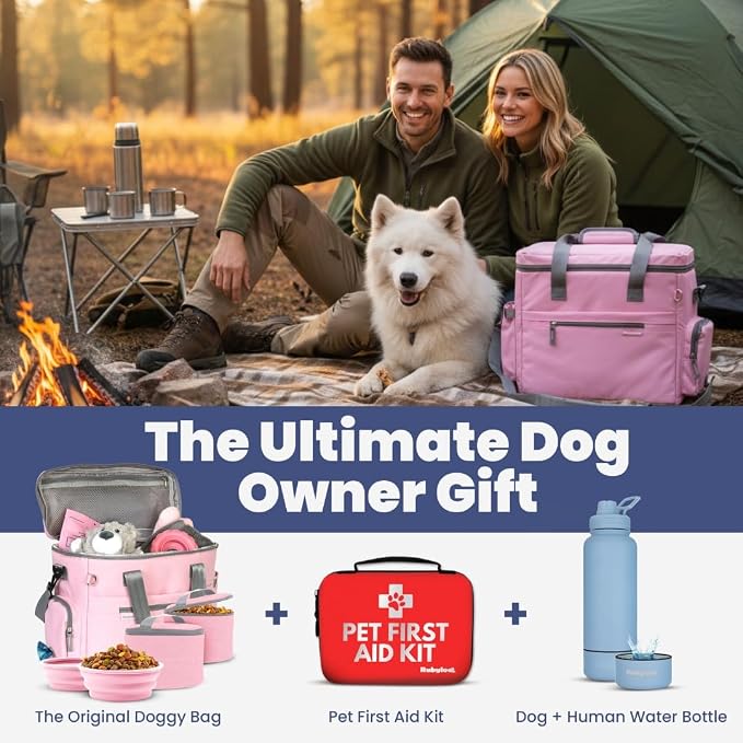 Rubyloo Original Doggy Bag™ Dog Travel Bag for Supplies with Travel Bowls