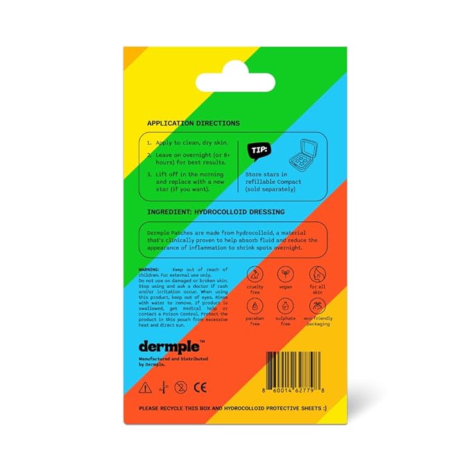 Pimple Patch Color Paper Boxes (72 Count) (Rainbow)