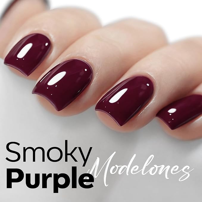 modelones Purple Gel Nail Polish Dark Purple Nail Polish valentine New Year Party Nails Soak Off Nail Art Manicure 15 ML