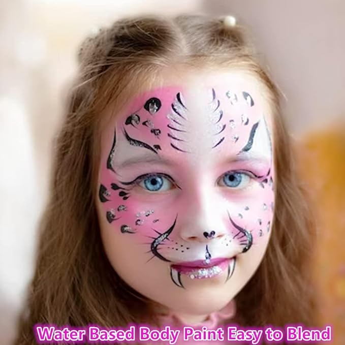 Go Ho Pastel Pink Face Paint Stick(0.85oz),Water Based Cream Light Pink Body Paint Washable,Liquid Concealer,Covers Oil-Free,Halloween Cosplay SFX Foundation Makeup