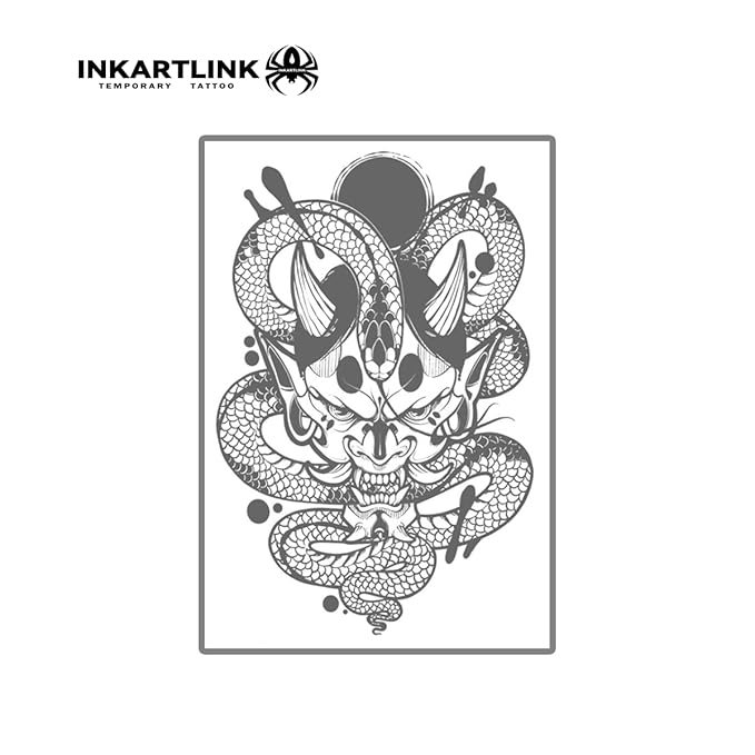 INKARTLINK Semi Permanent Tattoo, Temporary Tattoo, Beautiful and Realistic Design,Fun Tattoo Experience, Cruelty-free, Non-reflective, Waterproof (Prajna 2)