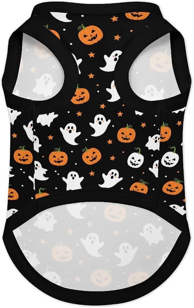 Halloween Pet Vest Spooky Season Pet Shirts Small | Jack-o'-lantern Dog Shirt Vest cute pet Sleeveless Vests Ice Silk Dog T-Shirts holiday Dog Clothes Halloween Canine Wear