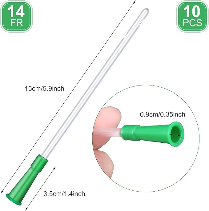 Nuanchu PVC Replacement Tubings Supplies Tubes Kit Clear Replacements Hose with Flexible Rounded End for Smooth Insert(14 FR,30 Pieces)